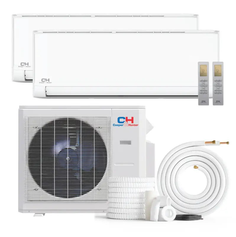 Cooper & Hunter 2 Zone 28,000 BTU OLIVIA Ductless Mini Split AC Wall Mounted 12k+18k