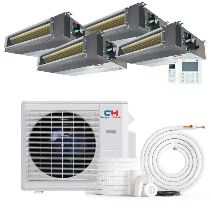 Cooper & Hunter 4 Zone 36,000 BTU Ducted Mini Split AC Concealed Duct 9k+9k+9k+12k