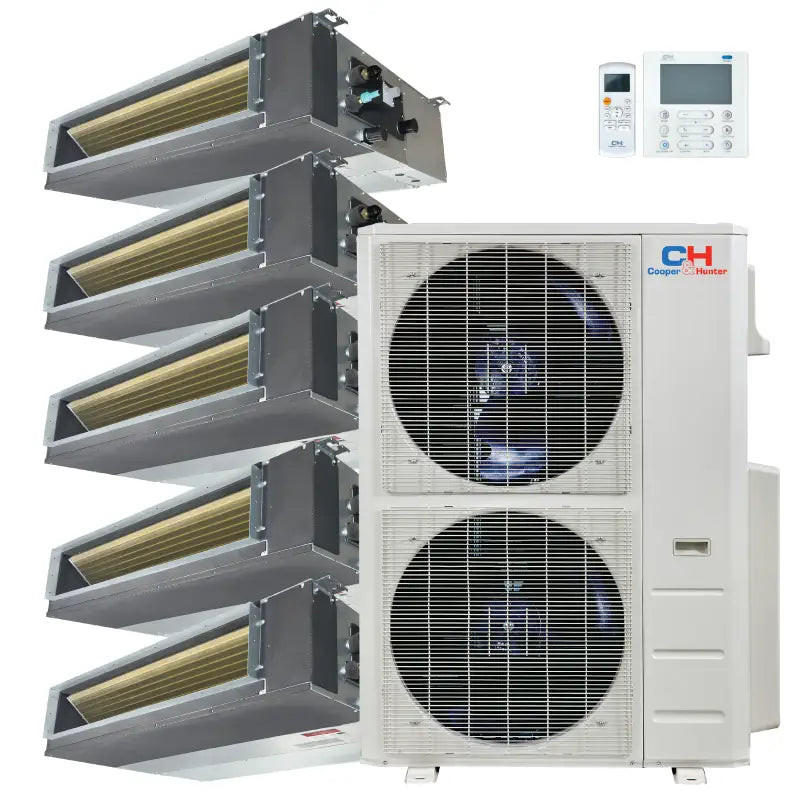 Cooper & Hunter 5 Zone 48,000 BTU Ducted Mini Split AC Concealed Duct 9k+12k+12k+12k+18k