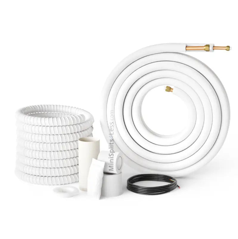 1/4"-1/2" Installation Kit for Ductless Mini Split, Insulated Pre-Flared Copper 16ft/25ft/50ft with Data Wires