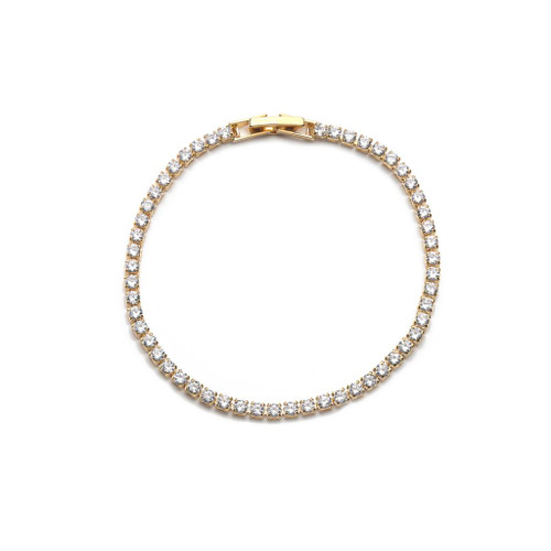 Cubic Zirconia bracelet in gold and clear
