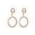 Crystal & pearl circle drop earring in gold