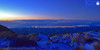 New Plymouth city lights from Pouakai ranges in winter