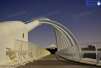 Night photo of Te Rewa Rewa bridge
