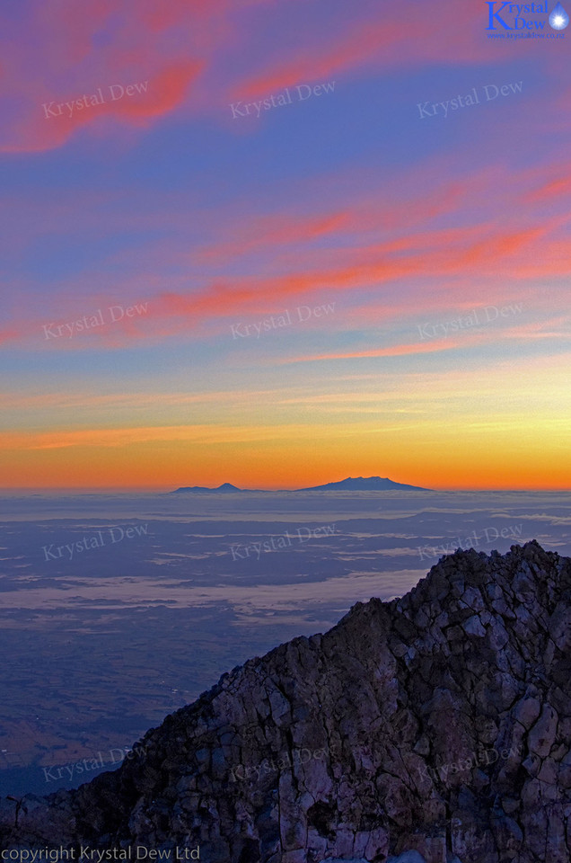 Sunrise From Summit Of Taranaki