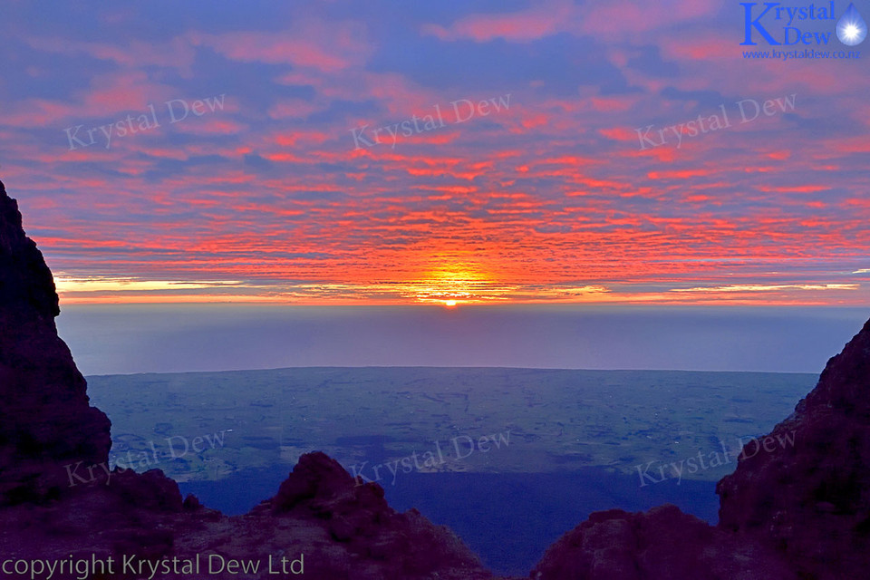 Sunset From Summit Of Taranaki