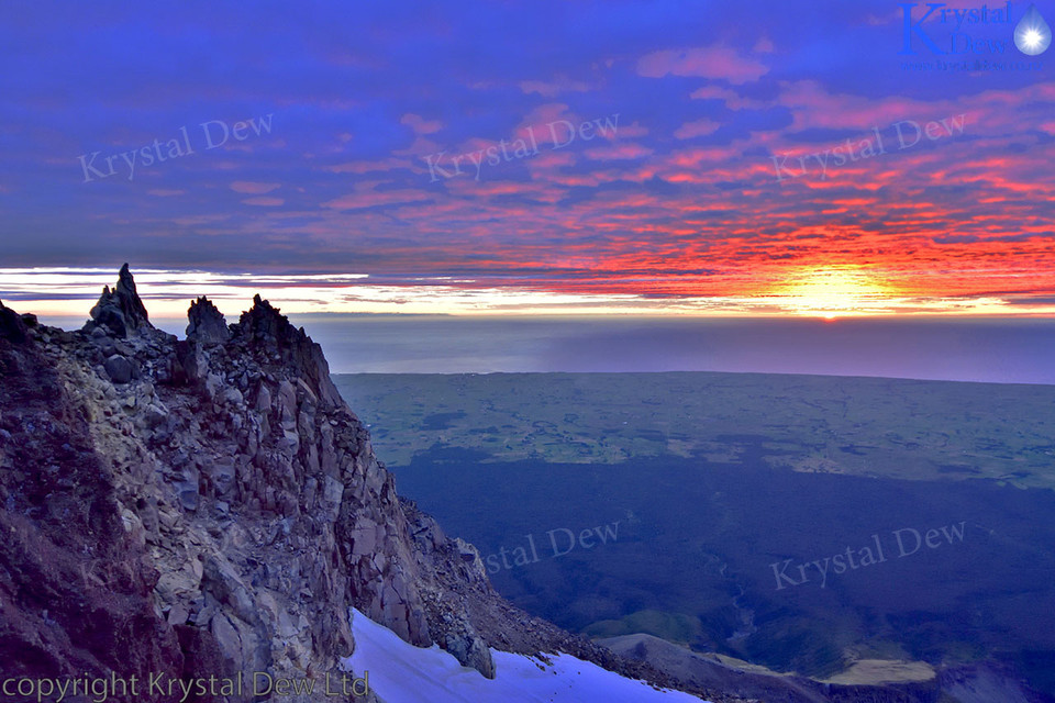 Sunset From Summit Of Taranaki