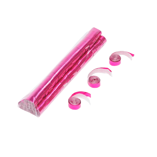 A Double Rolled Metallic and Tissue Streamer Sleeve with one half inch wide Streamers - Custom Color Mix