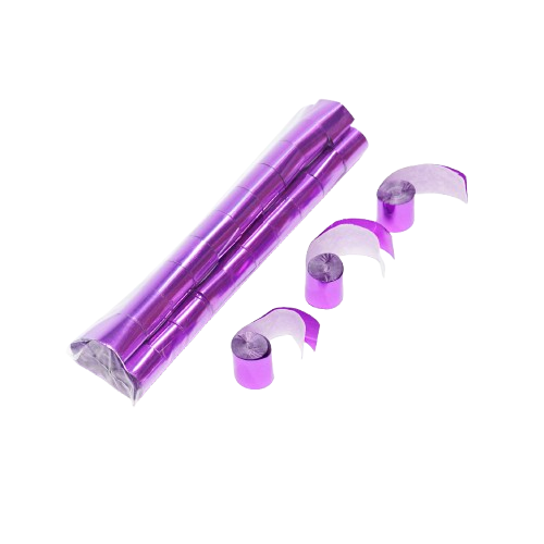 A Double Rolled Metallic and Tissue Streamer Sleeve with 1 inch wide Streamers - Standard