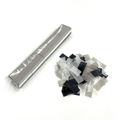 Black, White, and Gray Tissue Rectangle Confetti