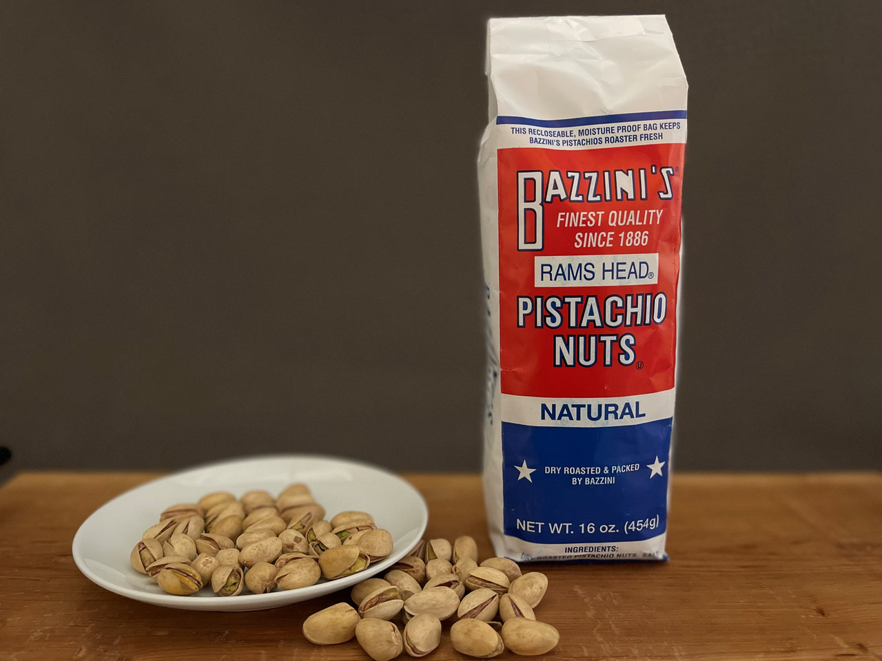 Bazzini's Dry Roasted Rams Head Pistachio Nuts - 16oz - Formaggio