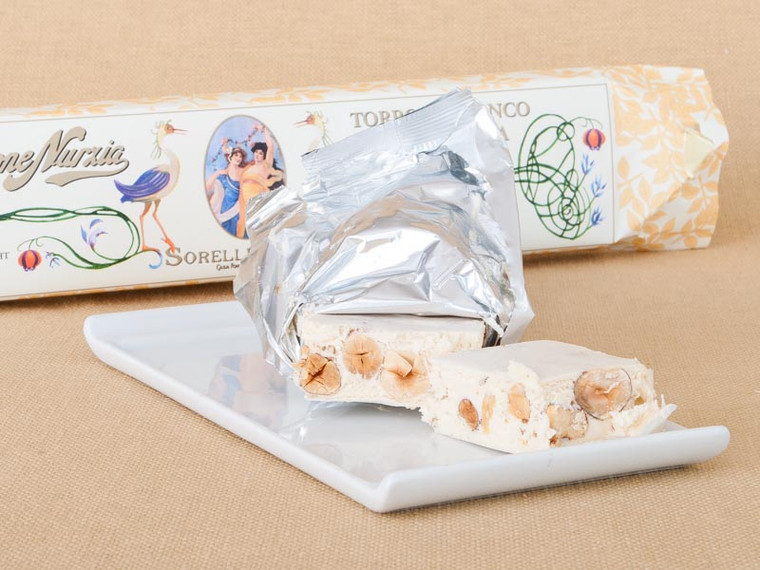 Open Cream Sorelle Nurzia Soft Torrone Nougat with Hazelnuts 200g