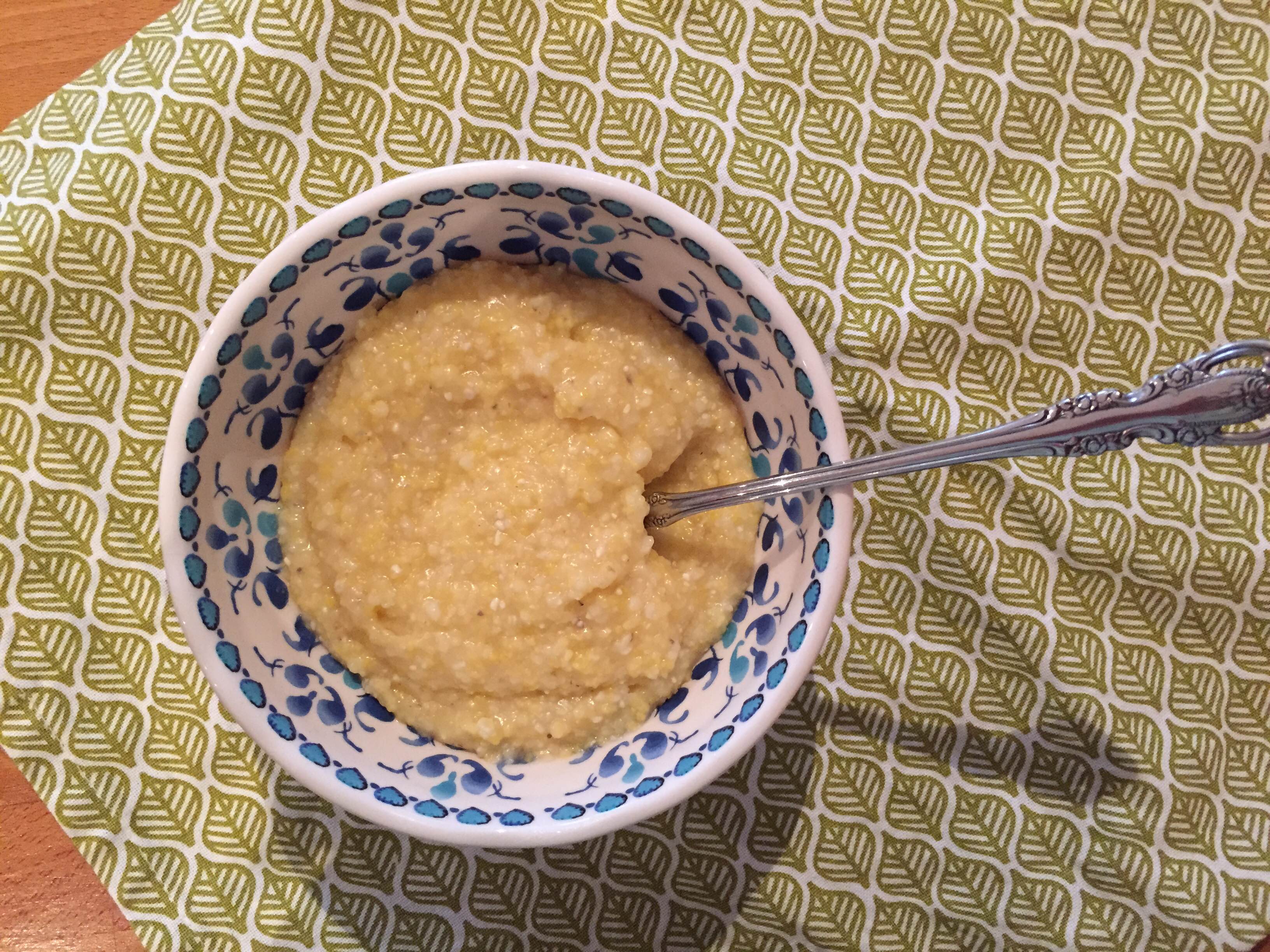 a bowl of creamy, hearty grits: comfort food at its finest.