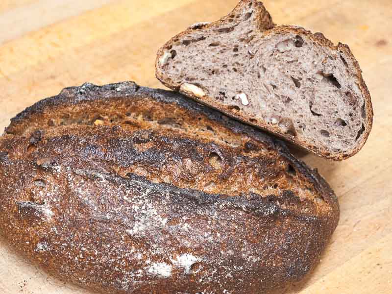 purple wheat loaf with pecans