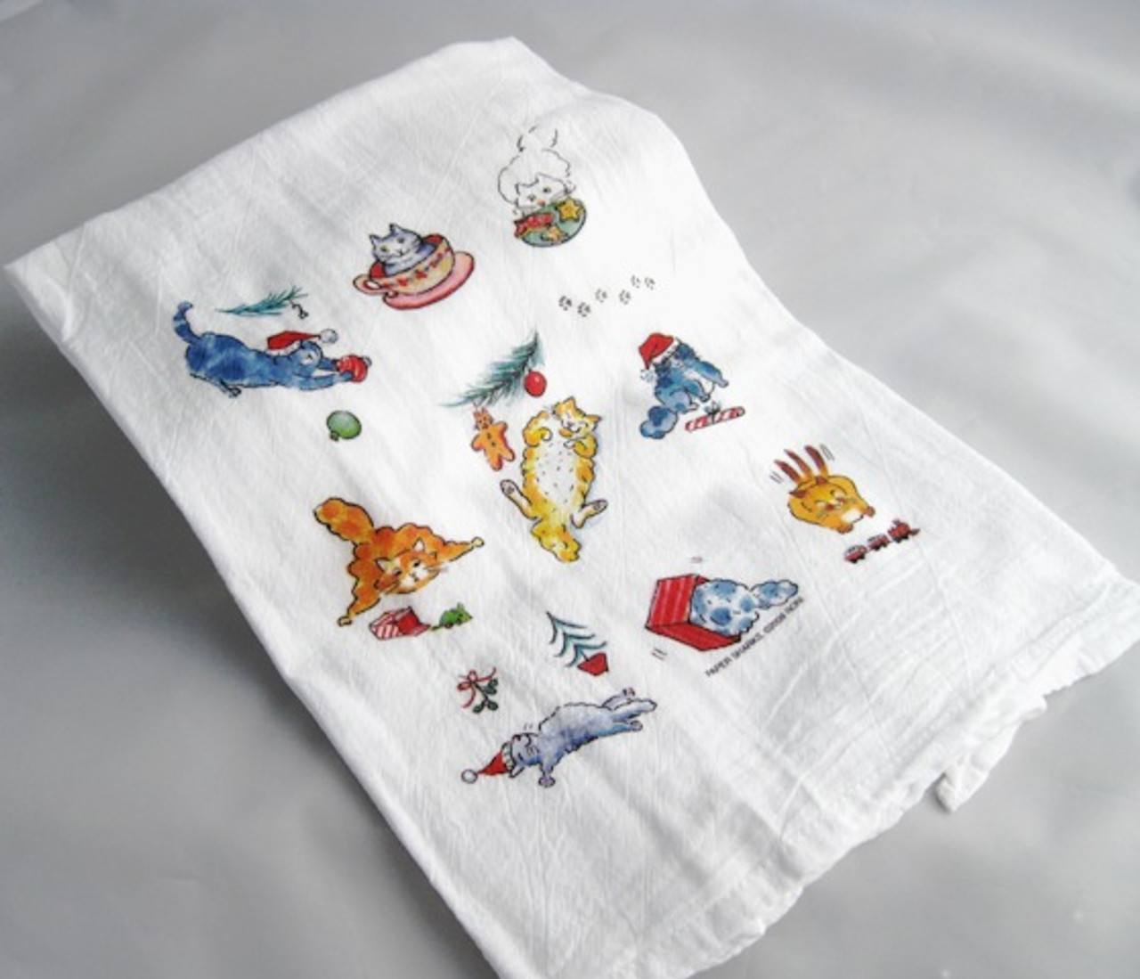 Snowman Kitty Flour Sack Towel - Fancy Flours