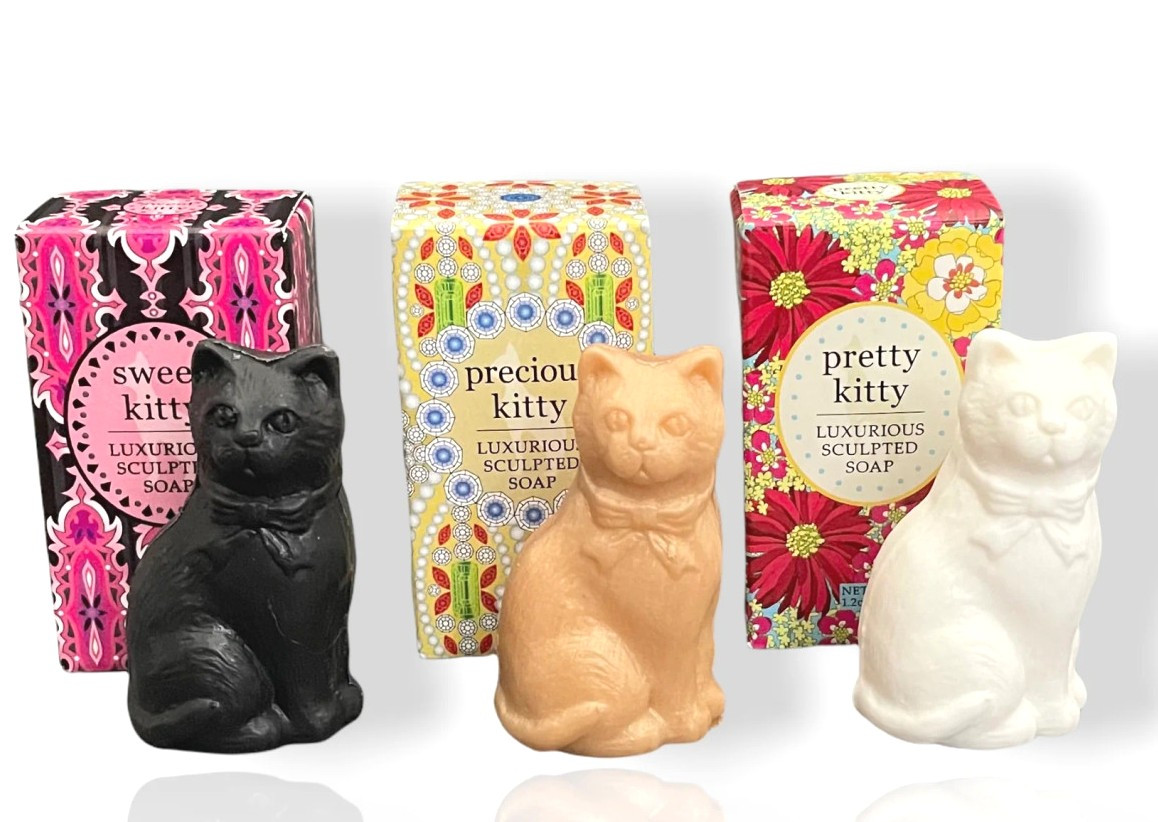 Decorative Sculpted Mini Cat Soap Trio Set