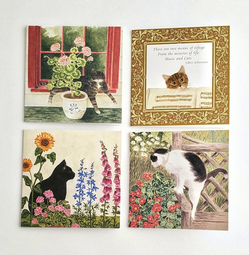 Cat Enclosure Cards with Envelopes, set of 4 assorted designs