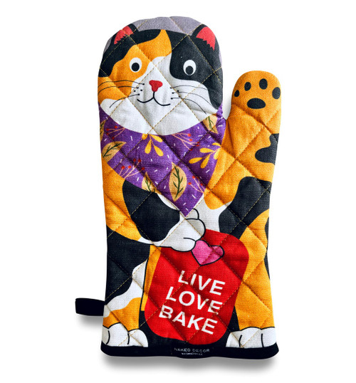Cute Black Cat Love Oven Mitts & Pot Holders 4pcs Valentine Pink
