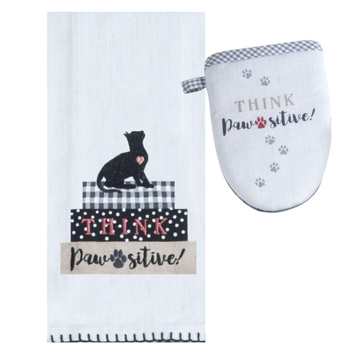 Think Pawsitive Towel and Grabber Mitt Set Think Pawsitive Towel and Grabber Mitt Set