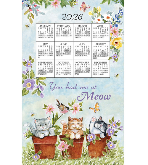 Cat 2026 Calendar Towel, Sweet Kitties, 