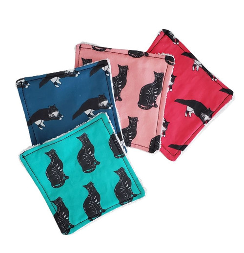 Cat Design Cloth Coasters, 4 pk 