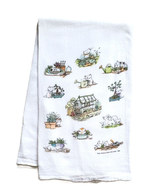 NEW! Garden Cats Flour Sack Towel NEW! Garden Cats Flour Sack Towel
