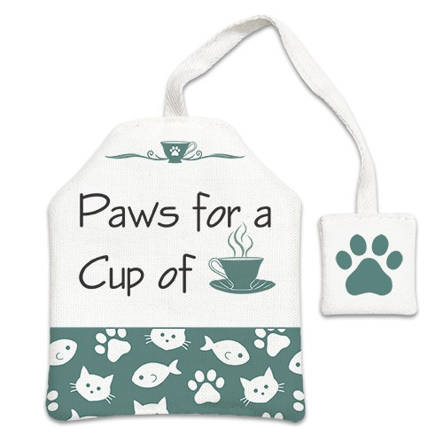  NEW! Cat-Tea-Zer Catnip Toy,  Paws for a Cup of Tea