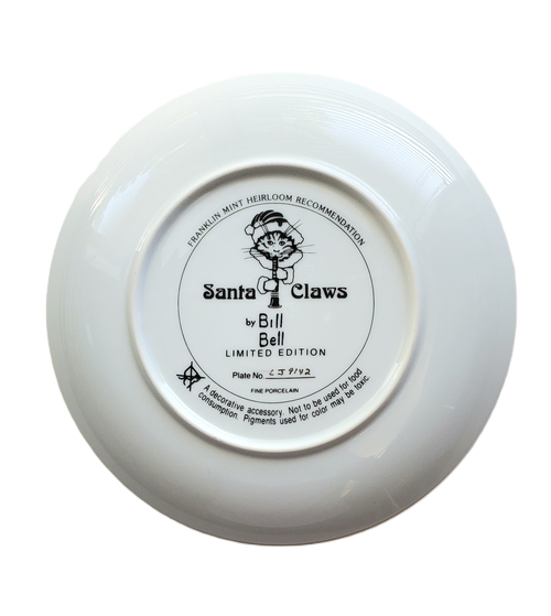 SPECIAL OFFER! Santa Claws Limited Edition Collector Plate by Bill