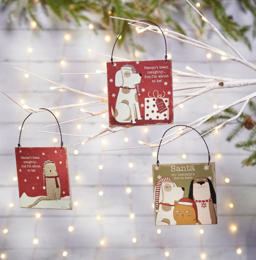 NEW! Sassy Pets Christmas Ornaments, Set of 3