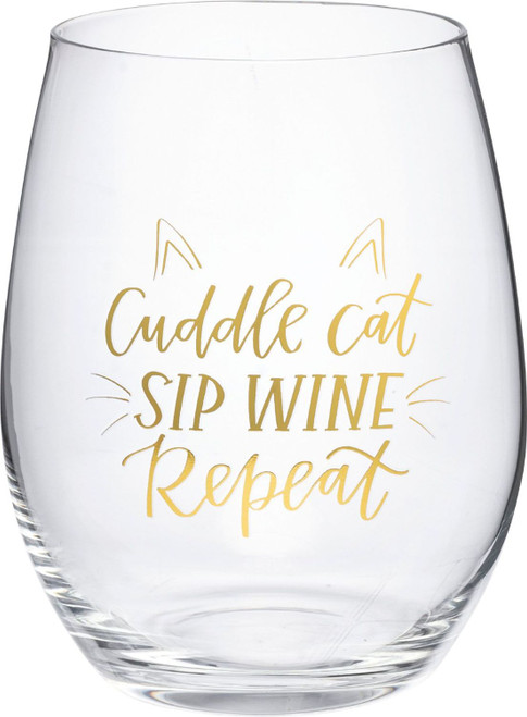 Cuddle Cat Stemless Wine Glass, LIMITED EDITION