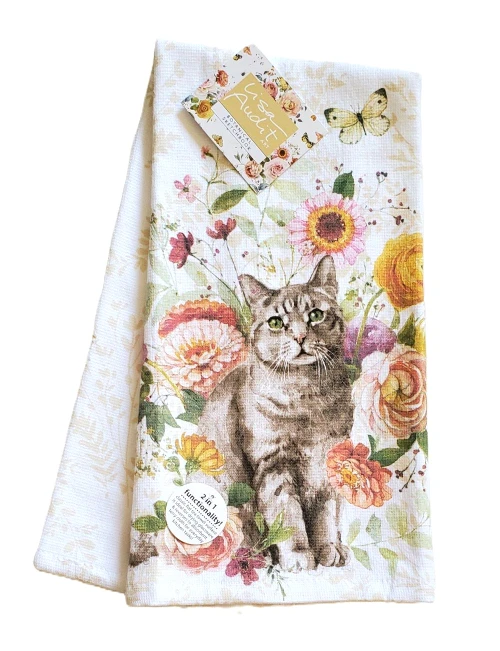 NEW! Botanical Sketchbook Cat Dual Purpose Kitchen Towel