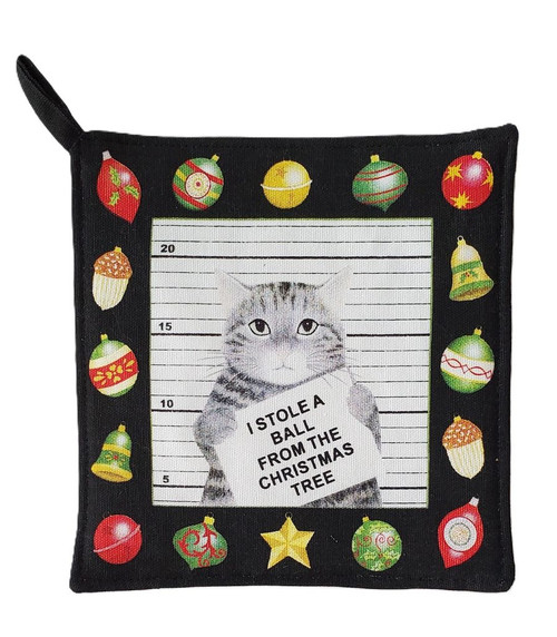 Cat Burglar Potholder in Black  Cat Burglar Potholder in Black