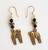 Standing Cat Dangle Hook Earrings, Antique Gold