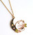 White Cat Flower Moon Enamel Pendant Necklace White Cat Flower Moon Enamel Pendant Necklace