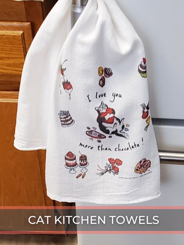 NEW! Curious Kittens Catnap Kitchen Tea Towel - Georgia's Gifts