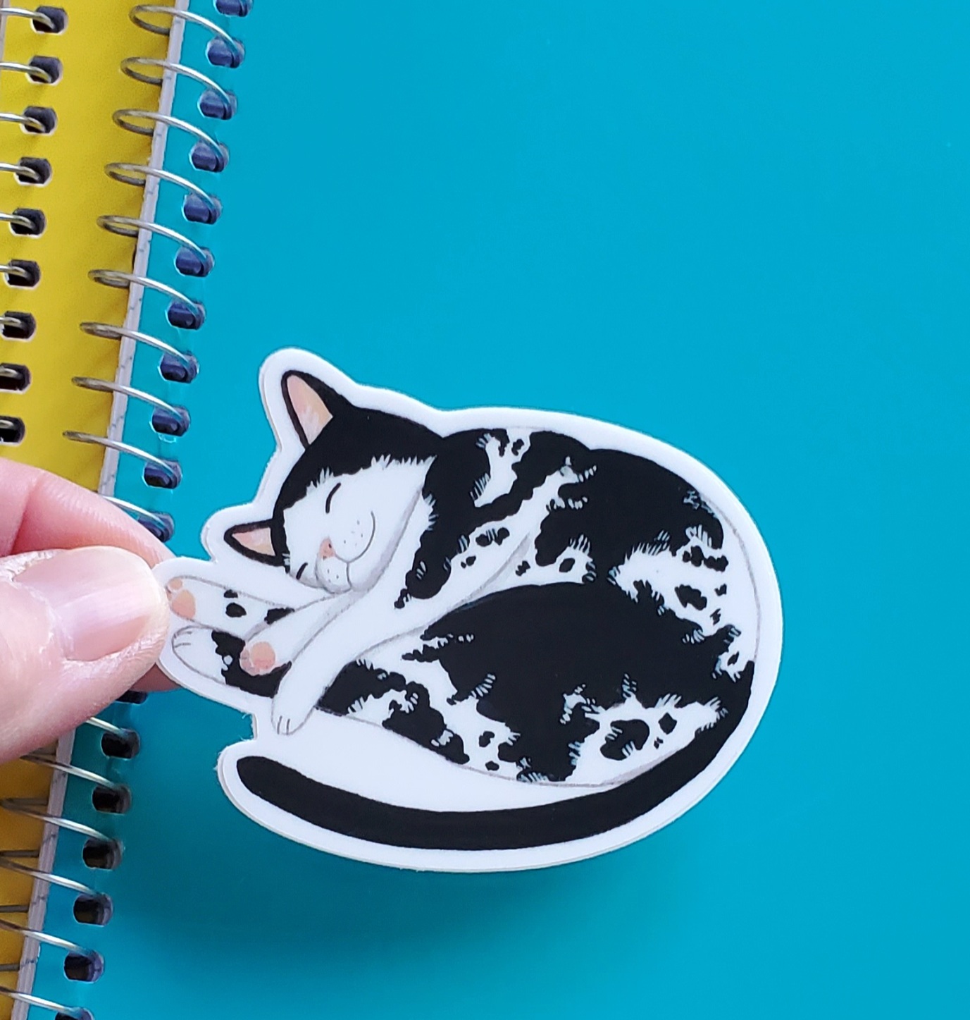 Catnap Cat Die-cut Vinyl Sticker, 3