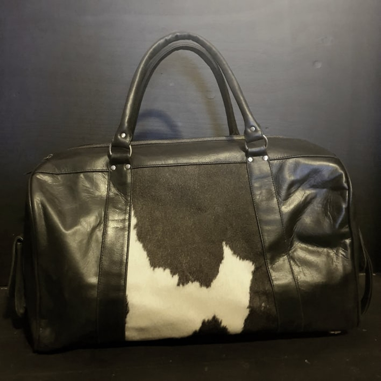 Large Cowhide Overnight Bag Black One Only