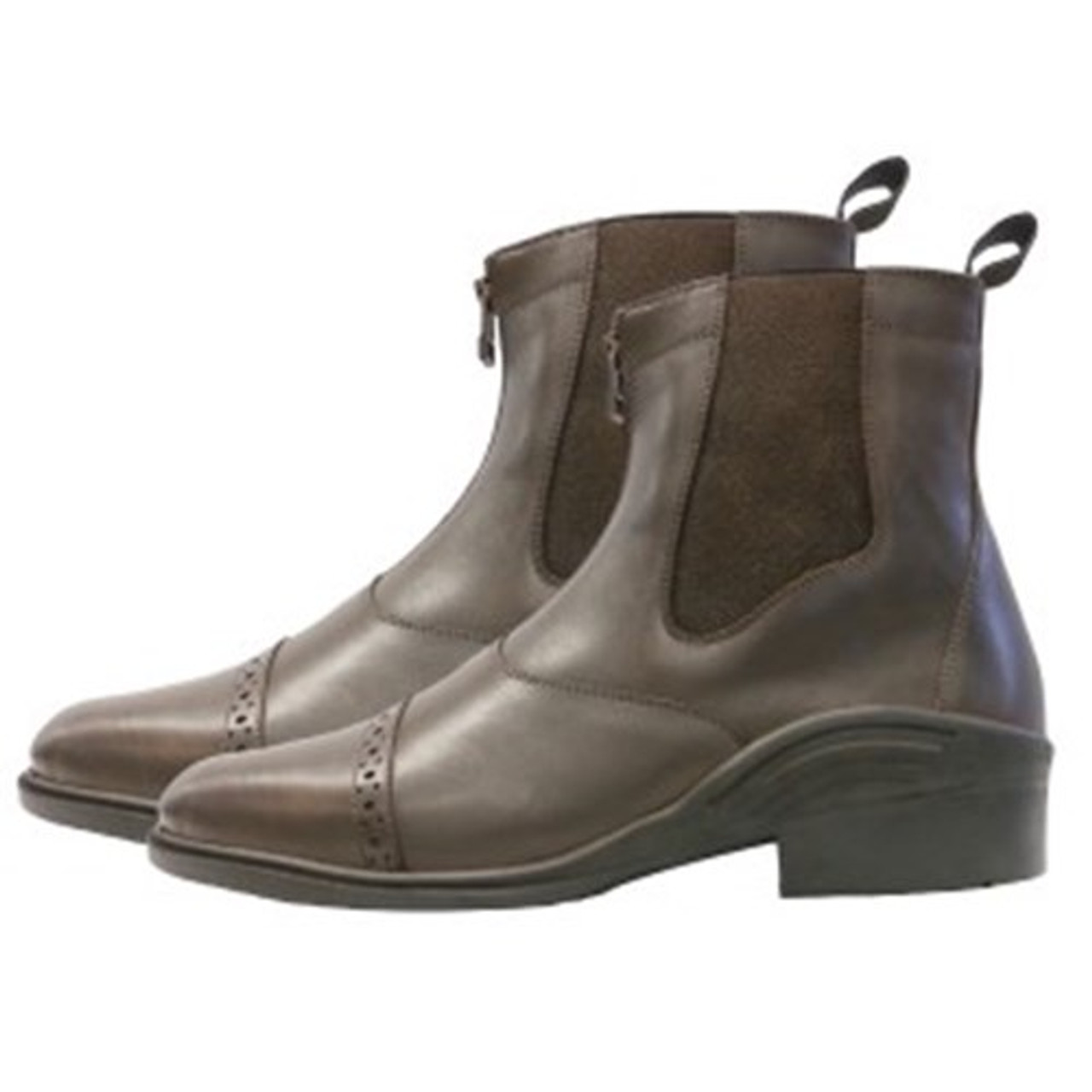 Huntington Ladies Leather Zipper Boot Brown