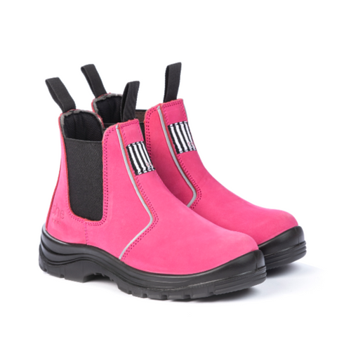 pink ladies work boots