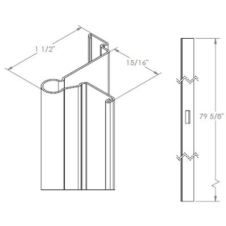 Latch Side Rail with Magnetic Weatherstrip