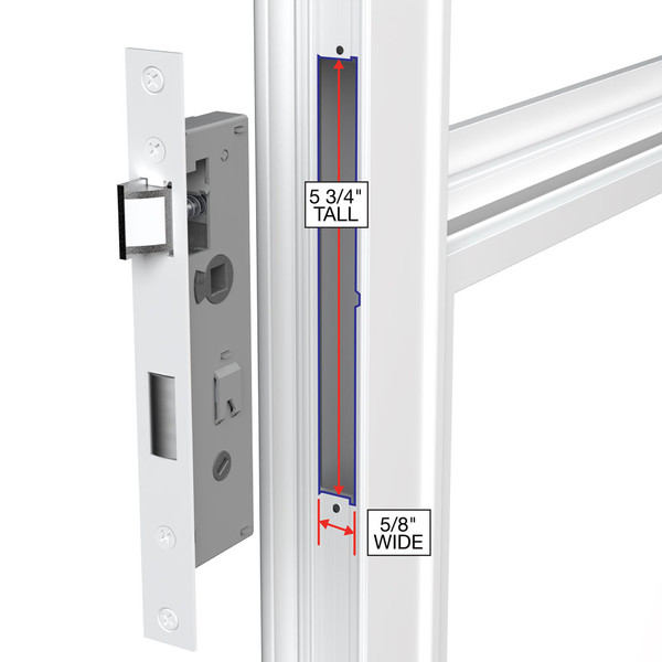 Mortise Hardware Kit with Key and Deadbolt For Retractable Screen Door