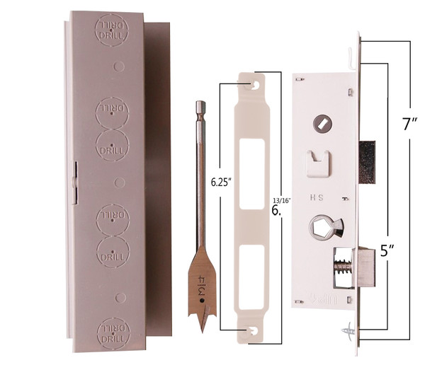 QuickFit Series Latch Assembly w/ Bit and Template for Larson Storm Doors (5-Sided Spindle Required)