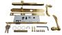OLDER DOORS Bright Brass Mortise Handle Kit for 1- 5/16" Backset