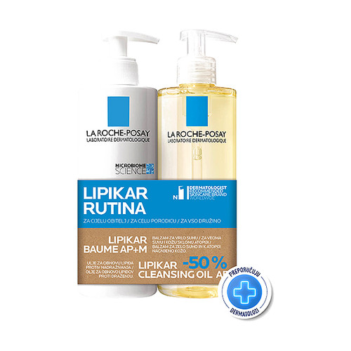 La Roche-Posay Lipikar paket za suhu kožu sklonu atopiji s uljem AP+ i balzamom AP+M