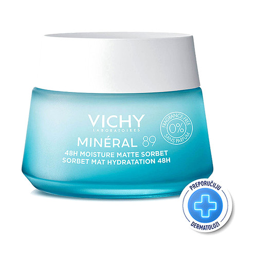 Vichy Minéral 89 Matte Sorbet, Gel za hidrataciju i matiranje, 50 ml