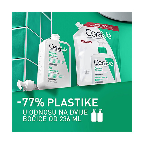 Cerave pjenušavi gel za čišćenje za normalnu do masnu kožu 473 ml REFILL
