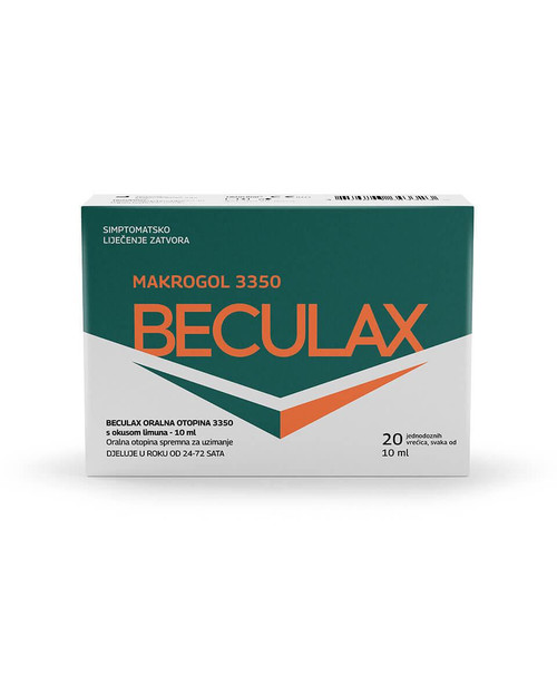 OKTAL PHARMA Beculax Makrogol 3350 oralna otopina 20 × 10 ml Rok upotrebe 30.10.2025. 