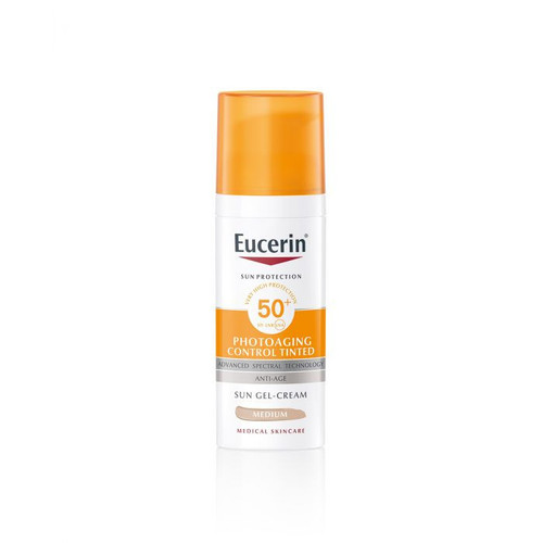 Eucerin Sun Photoaging Control tonirana gel-krema za lice SPF 50+ Medium 50 ml, rok upotrebe 30.4.2026.
