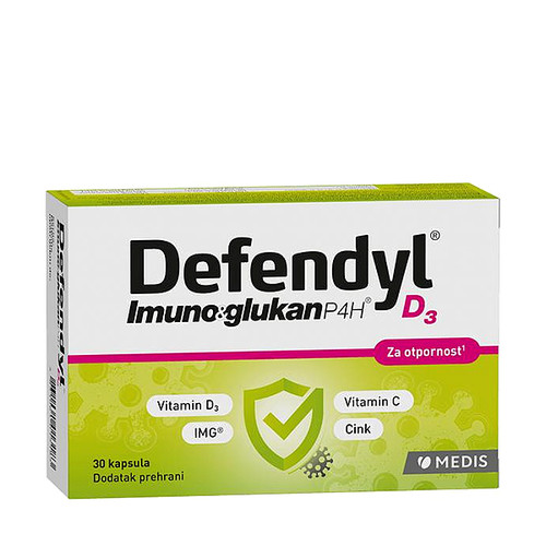 Medis Defendyl Imunoglukan P4H® D3 30 kapsula, rok upotrebe 31.7.2026.
