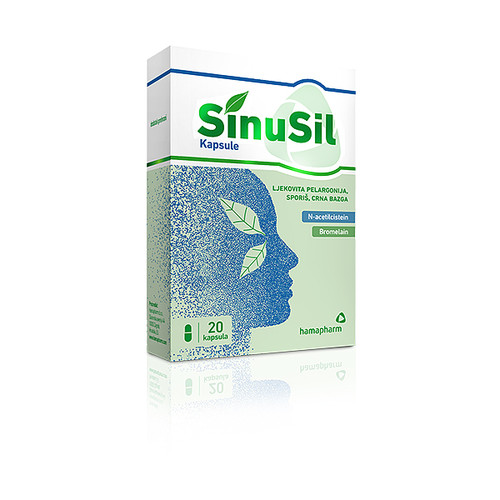 Hamapharm SinuSil kapsule za začepljen nos, sinuse i lakše disanje, 20 kapsula